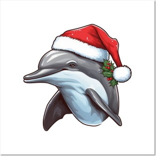 Christmas Dolphin Posters and Art